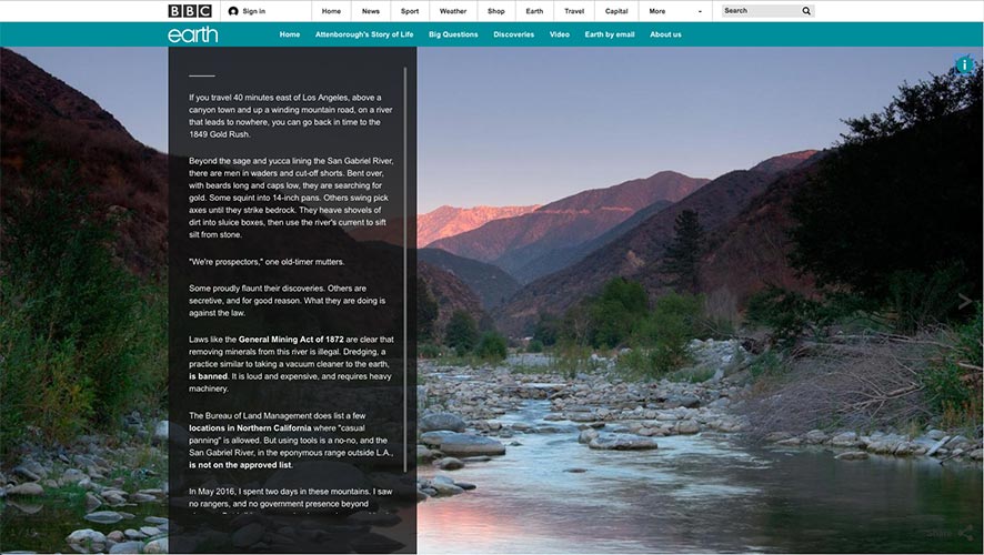 BBC Earth - San Gabriel Moutains Photo