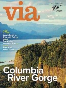 VIA Magazine Cover Photo - Crown Point Vista House, Columbia River Gorge, Oregon