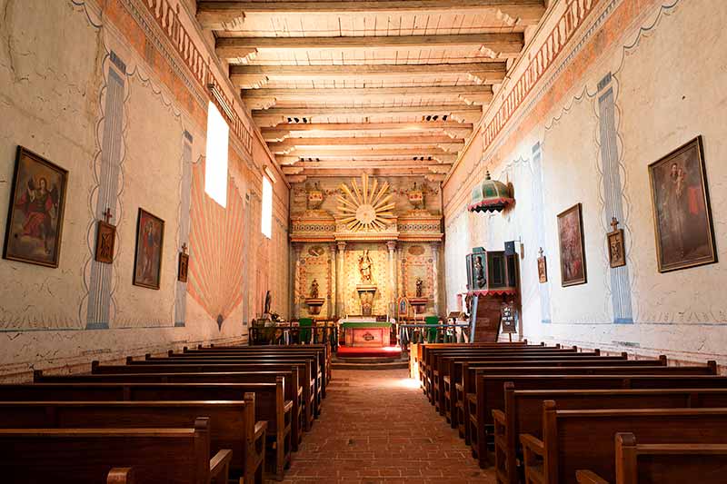 Mission San Miguel Arcangel Chapel Famous for Munras Murals on the Walls, San Miguel, California