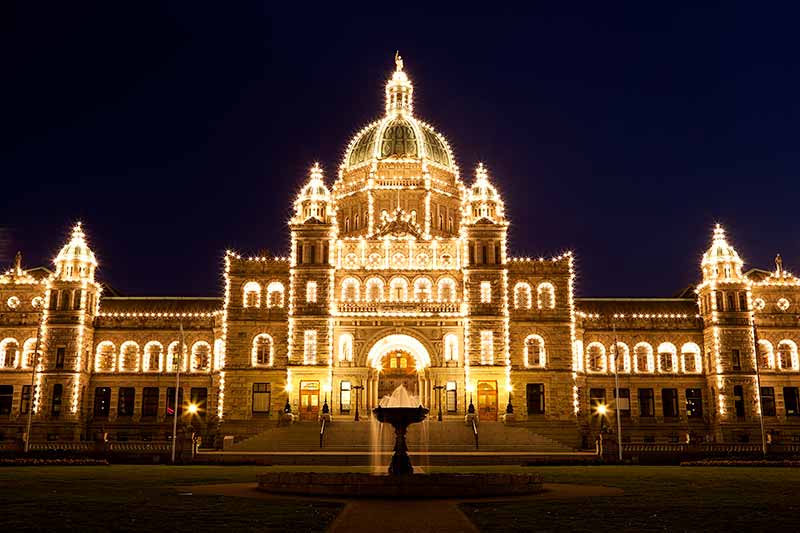 Parliament Building at Night, Victoria, British Columbia