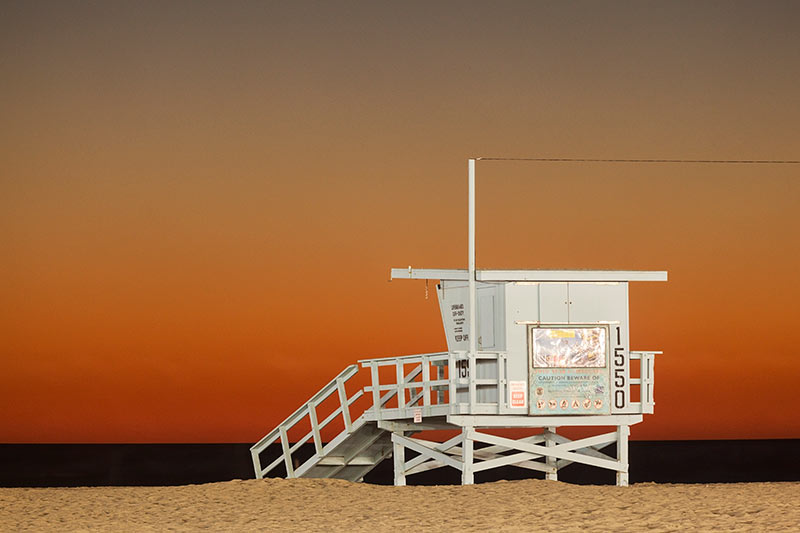 Lifeguard Tower at Santa Monica State Beach, Santa Monica, California