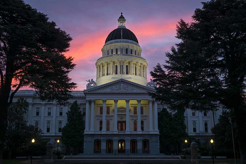 California State Capitol at Sunrise, Sacramento, California