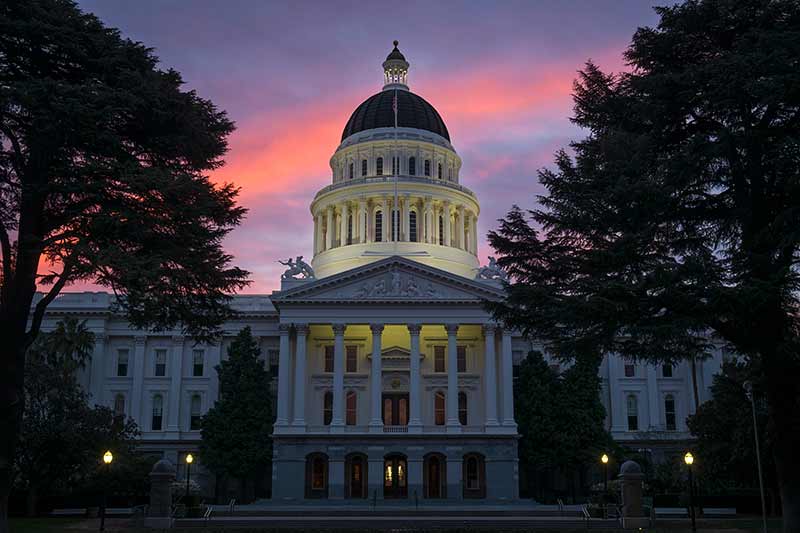 California State Capitol at Sunrise, Sacramento, California