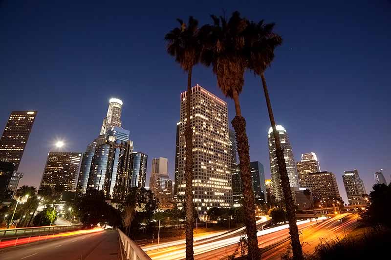 Downtown Los Angeles at Night, California